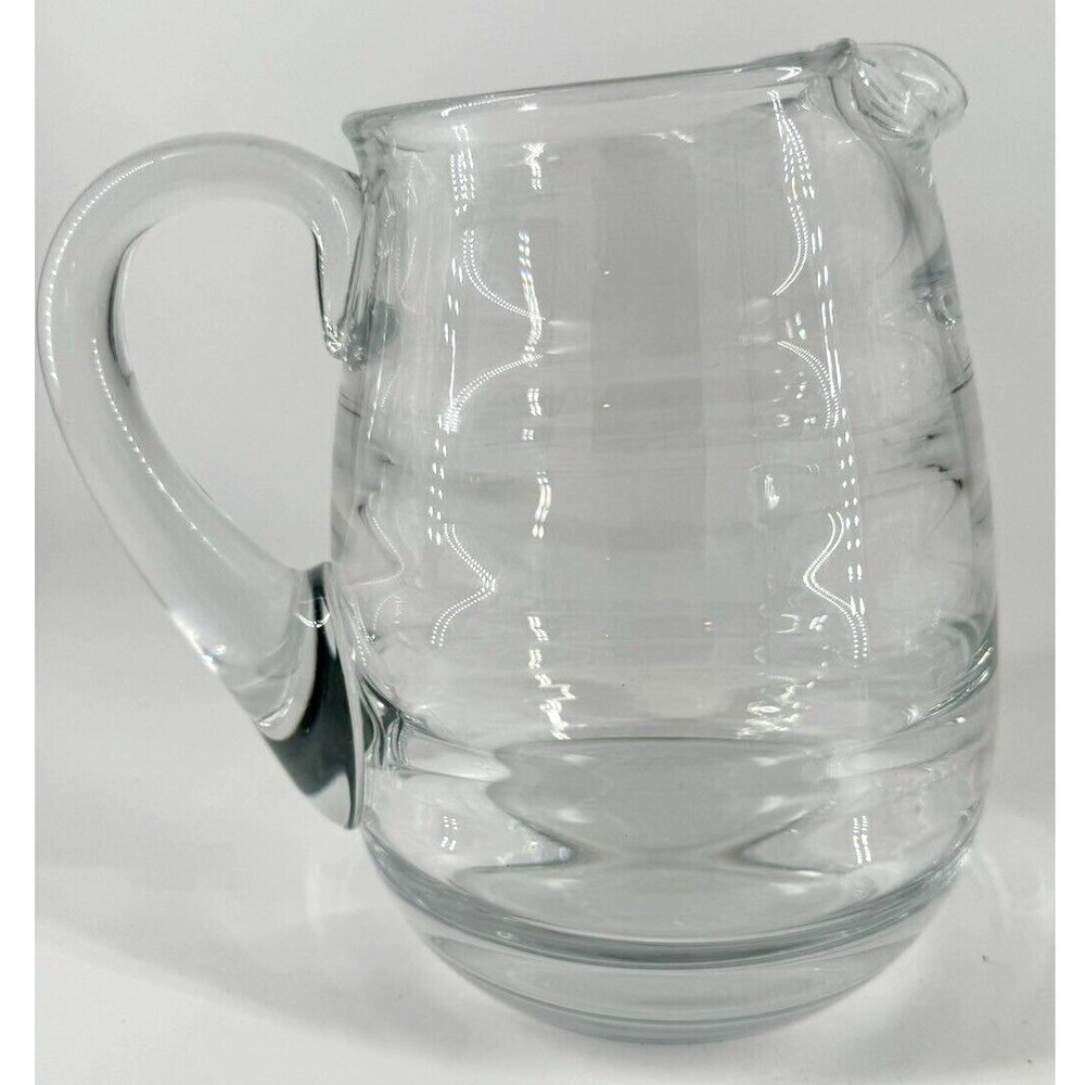 Pitcher Glass Bee Hive Ribbed‎ Heavy Clear 7.5" T No-Spill Ice Glassware Party